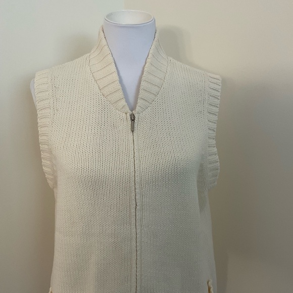 Women’s i.e. relaxed Elegant Cream Cardigan Vest - Picture 3 of 8